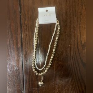 J. Crew Women’s Gold Tone Triple-chain Heart Pendant Necklace